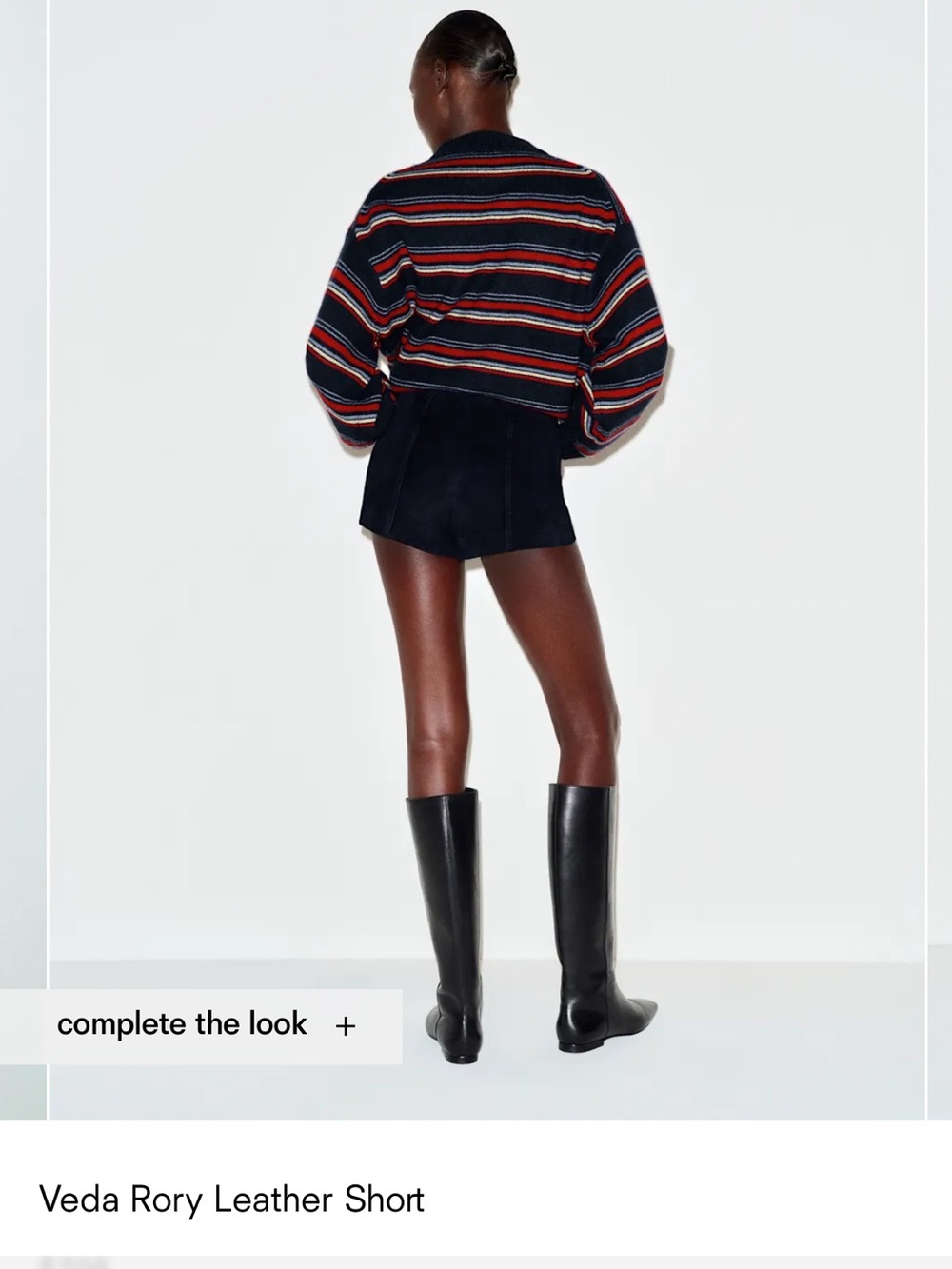 Reformation Veda Rory suede shorts navy - Picture 3 of 4
